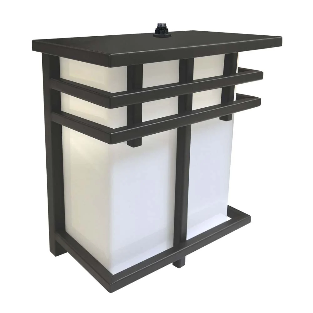 Sunlite 12w CCT Tunable LED Mission Style Outdoor Fixture Black Finish