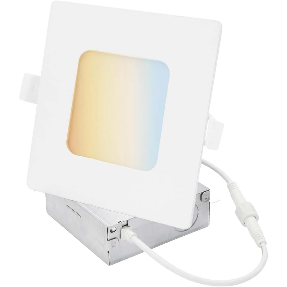 Sunlite 12w LED 6-in Square Recessed Slim Downlight CCT Selectable - 75W equiv