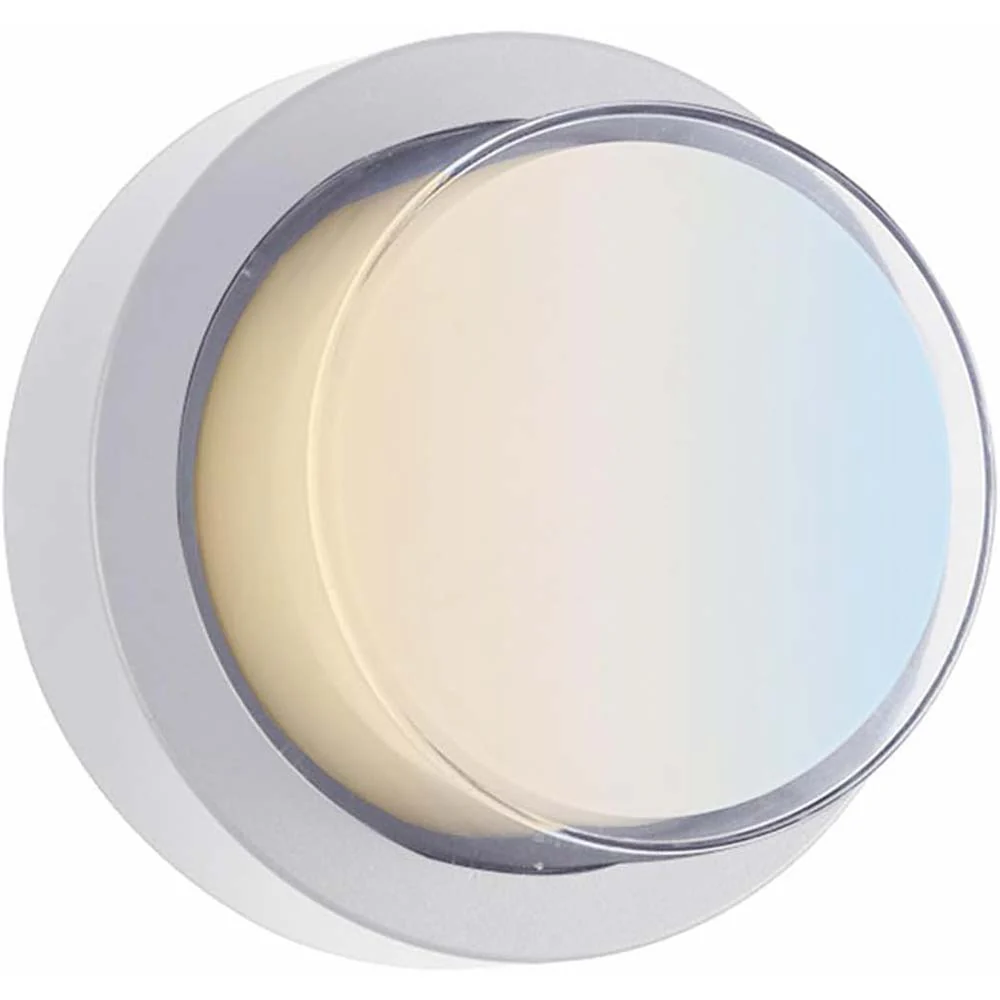 Sunlite 12w LED White Round Modern Outdoor Fixture CCT Selectable - 60w equiv
