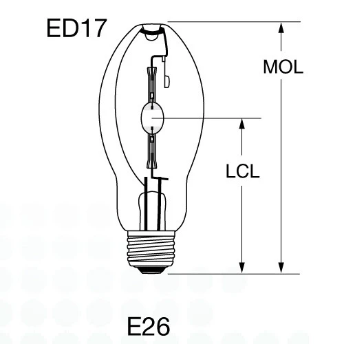 SUNLITE Pulse Start 150w ED17 Medium base clear M102 Metal Halide bulb - Image 2