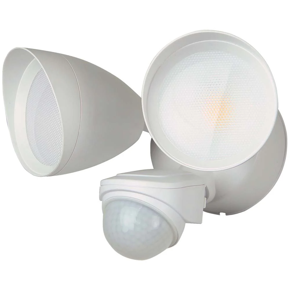 Sunlite 20w LED Outdoor Dual Head Security with Motion Sensor 3000K Fixture