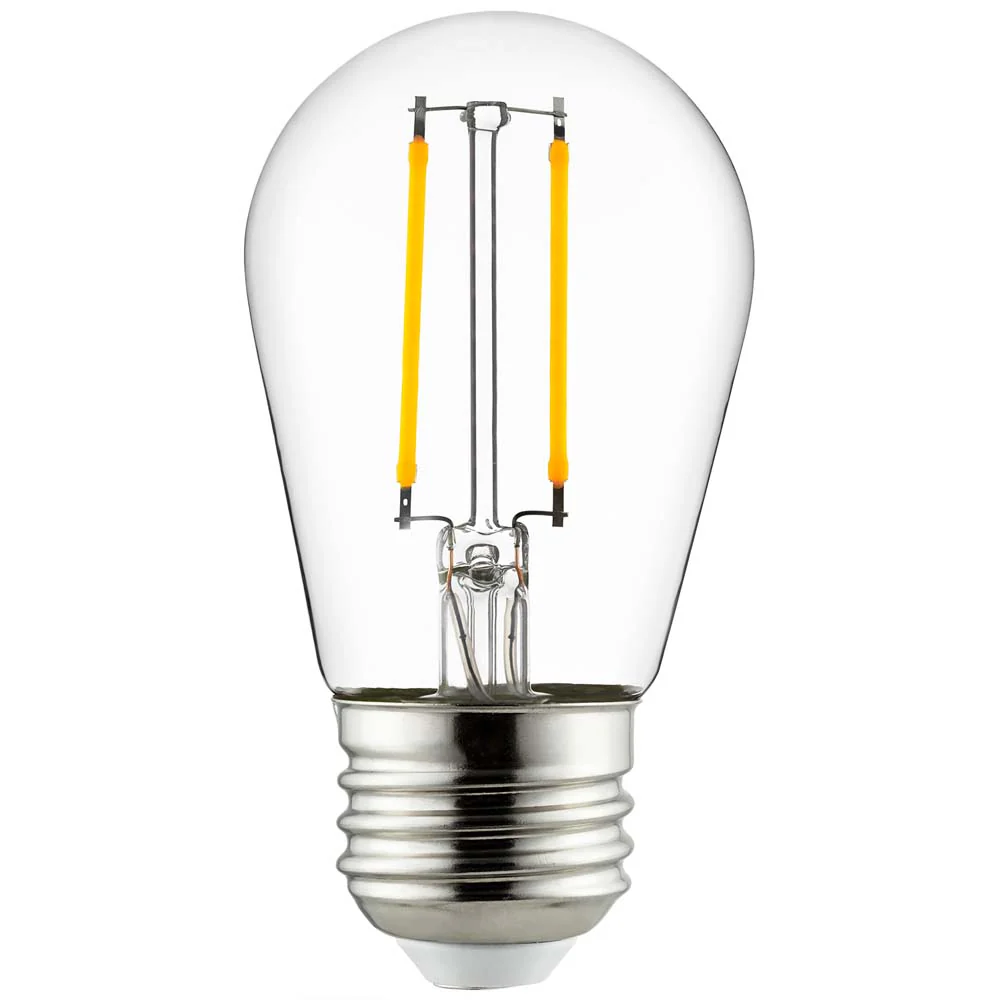 Sunlite 2w LED S14 Filament Style String E26 Base 2700K Warm White Bulb