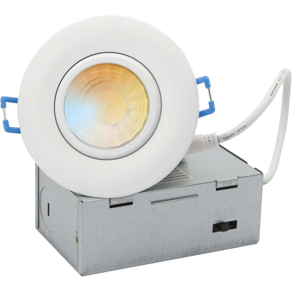 Sunlite 3-In 8w Round Gimbal w/ J-Box Downlight Fixture CCT Selectable Dimmable