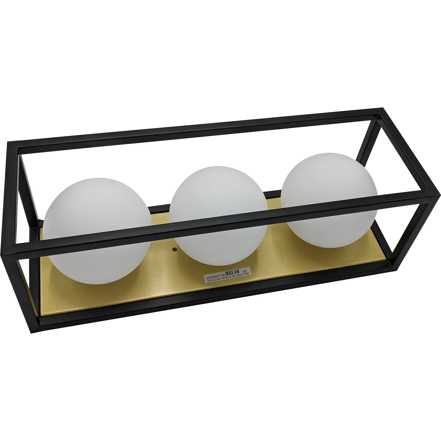 Sunlite 3-Light Black Finish Bathroom Vanity Modern Wall Sconce Light Fixture