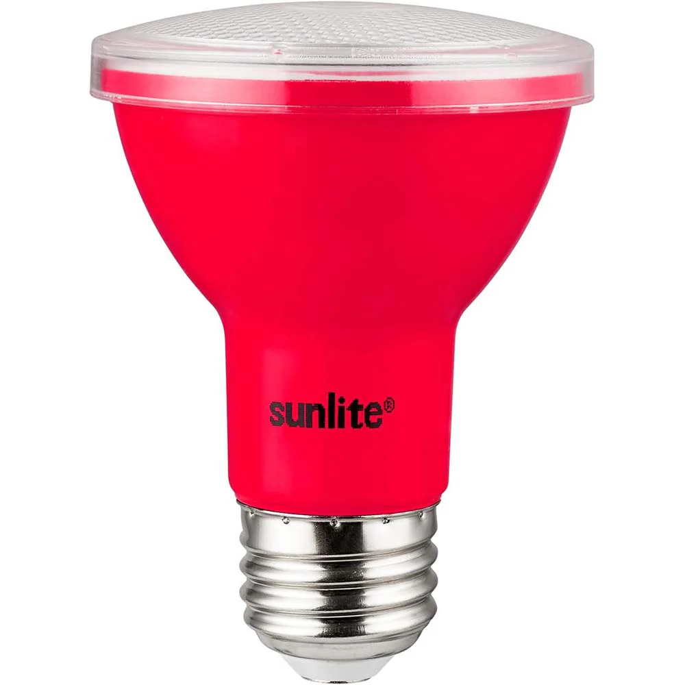 Sunlite 3w LED PAR20 Red Colored E26 Base Floodlight Bulb - 50W Equiv