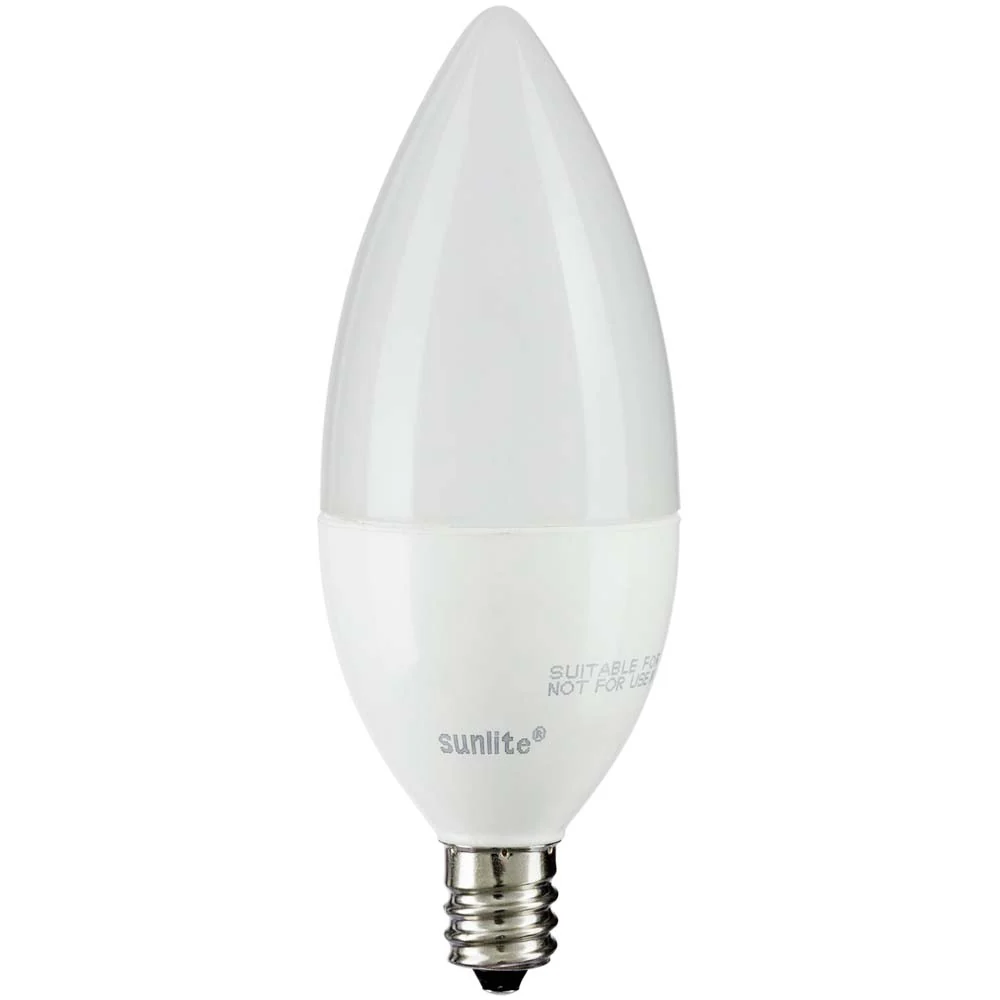 Sunlite 4.5w LED B11 Frosted Torpedo Tip Chandelier E12 4000K Bulb - 40W Equiv