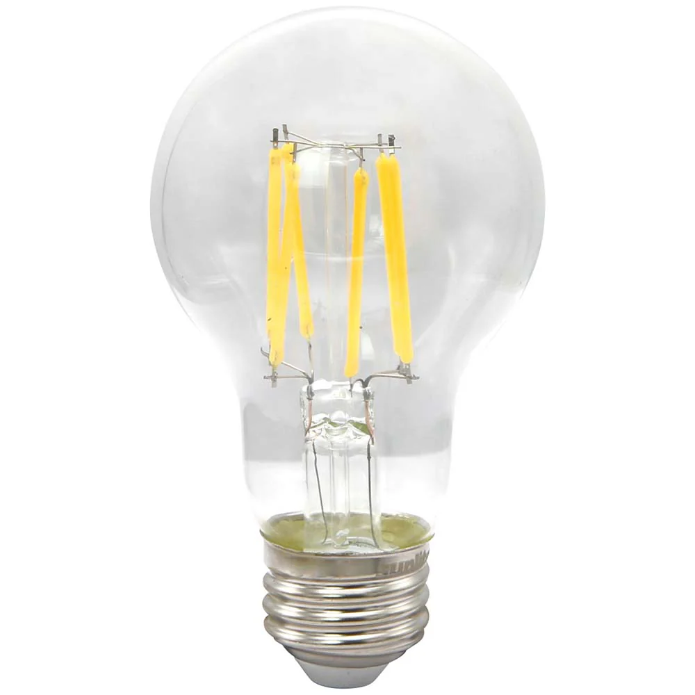 Sunlite 5.5w A19 LED Bulb Clear 600Lm Dimmable 3000K Natural White 120v