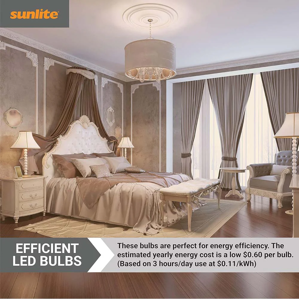 Sunlite 5w LED B10 Clear Torpedo Tip Chandelier E14 2700K Bulb - 40W Equiv - Image 4