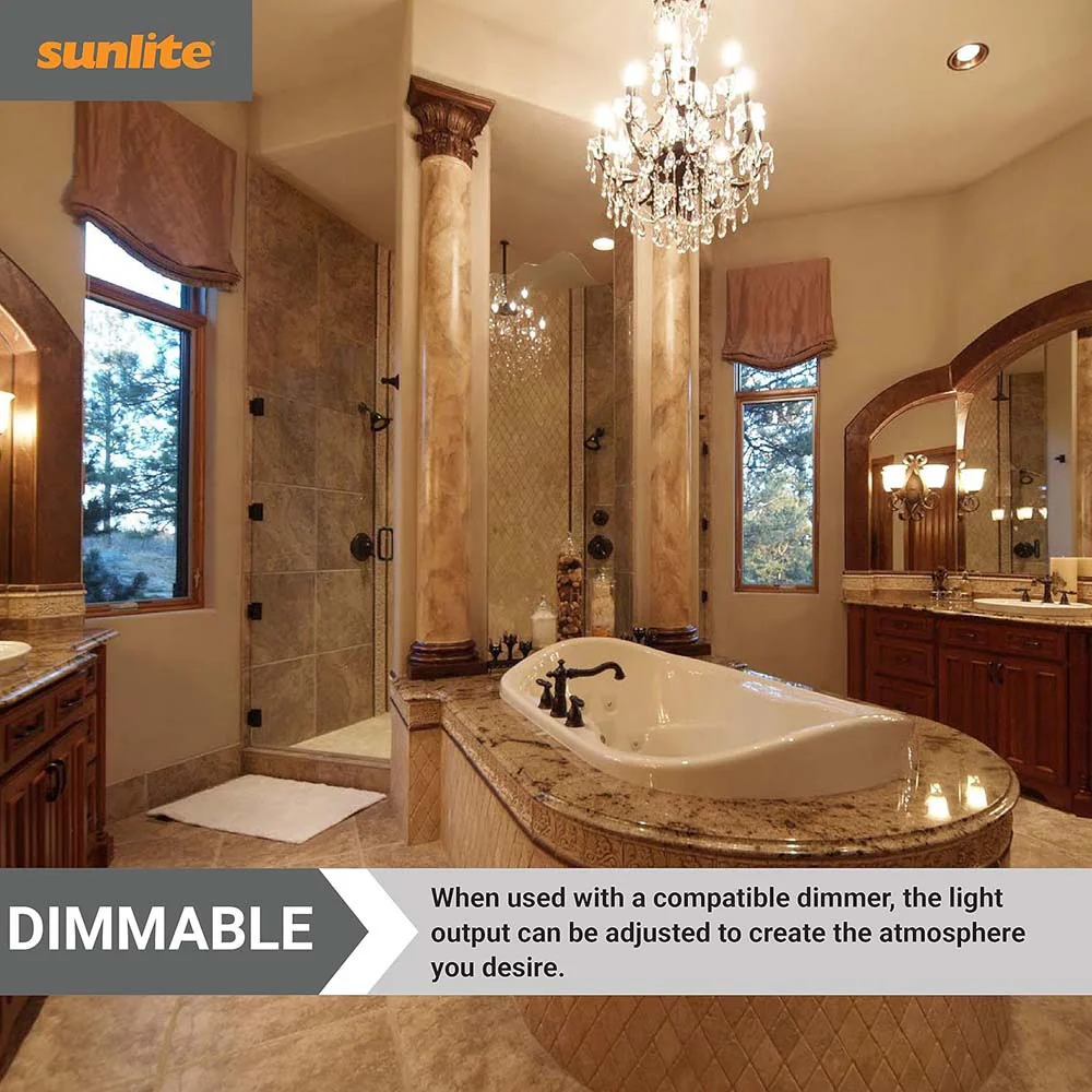Sunlite 5w LED B10 Clear Torpedo Tip Chandelier E14 2700K Bulb - 40W Equiv - Image 5