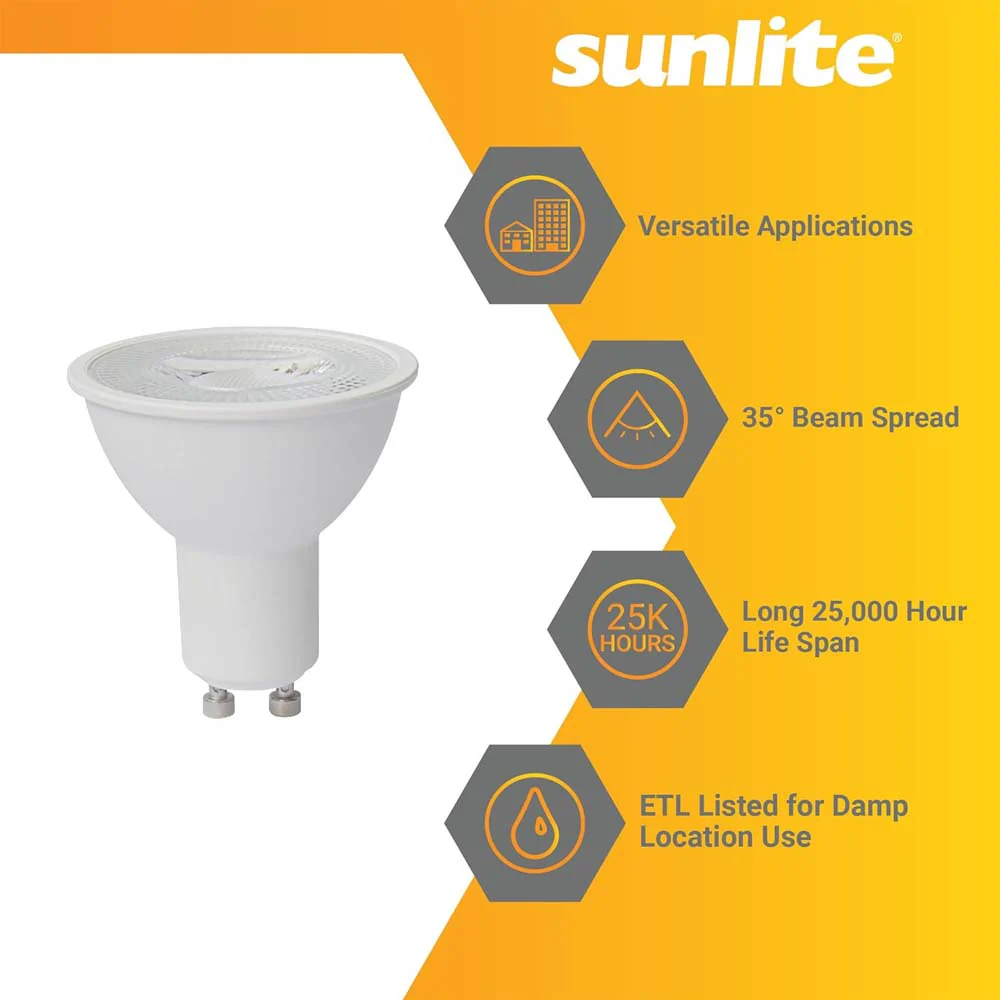 Sunlite 7w 120v LED MR16 GU10 Base 4000K Spot Bulb - 50W Equiv - Image 3