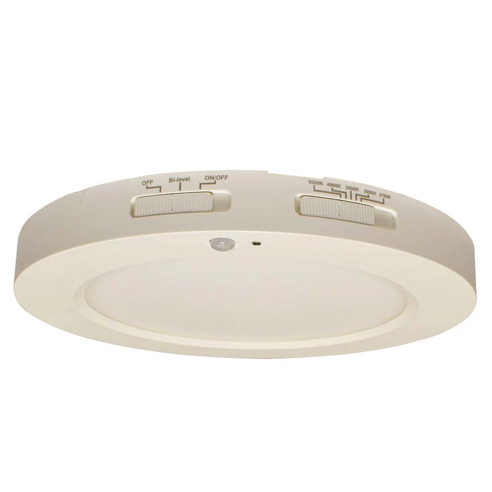 Sunlite 9-in 18w Round LED Mini Flat Panel Fixture CCT Tunable White Finish