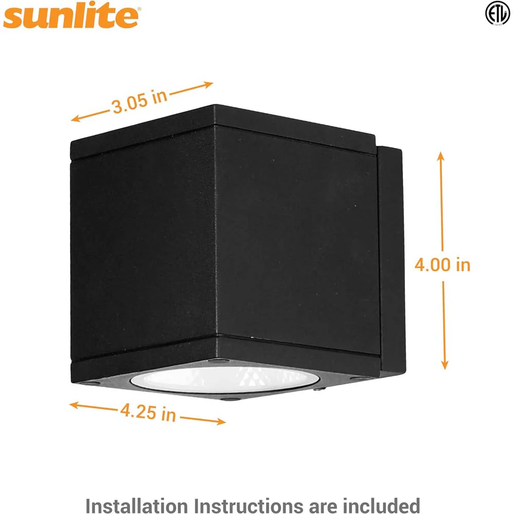 Sunlite 9w LED Cube Up Or Down Outdoor Light Fixture CCT Selectable 120v - Image 2