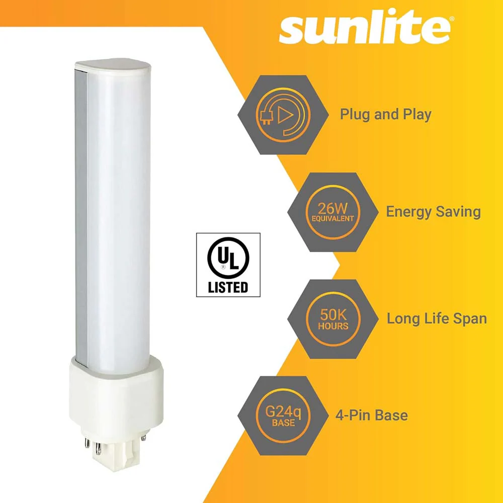 Sunlite 9w LED PLD G24q Base Ballast Dependant 4000K Bulb - Cool White - Image 3