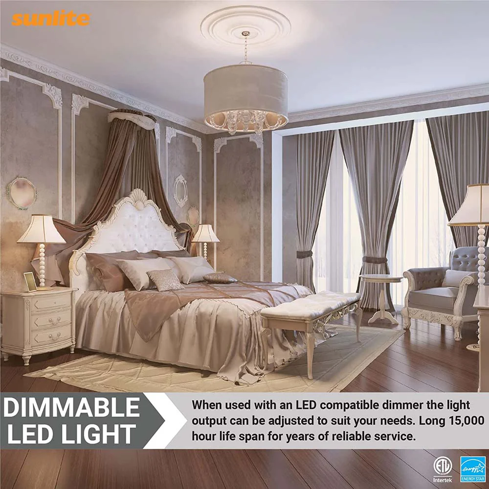 Sunlite LED B11 Clear Chandelier Light Bulb 7w 120v E12 Base 3000K - Warm White - Image 5