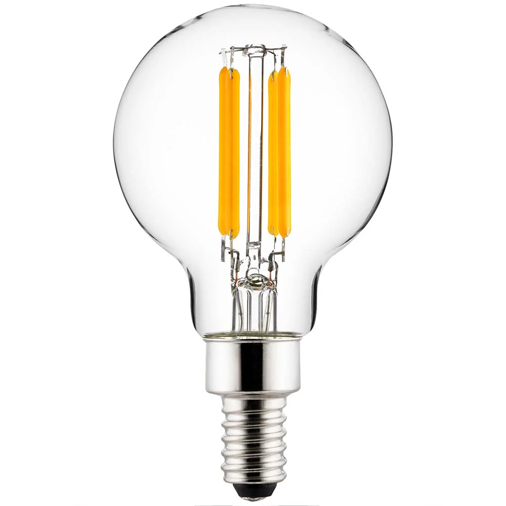Sunlite LED G16.5 Globe Light Bulb 5w E12 Candelabra Base 5000K - Super White