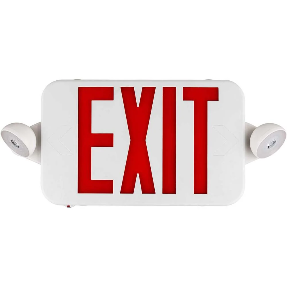 Sunlite One or Two Face LED Steel Exit Sign Battery Power Back-Up 200Lm 120-277V