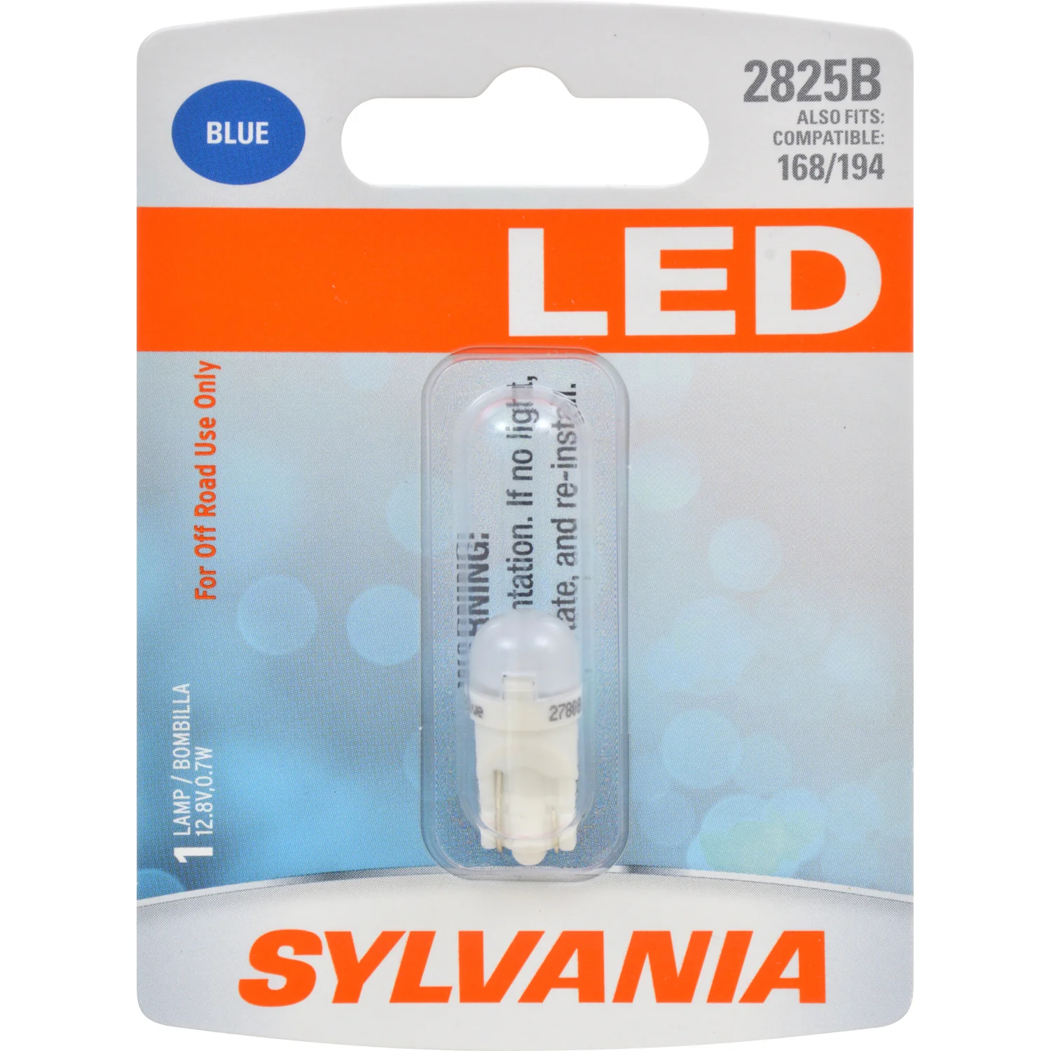 SYLVANIA 2825 T10 W5W Blue LED Automotive Bulb