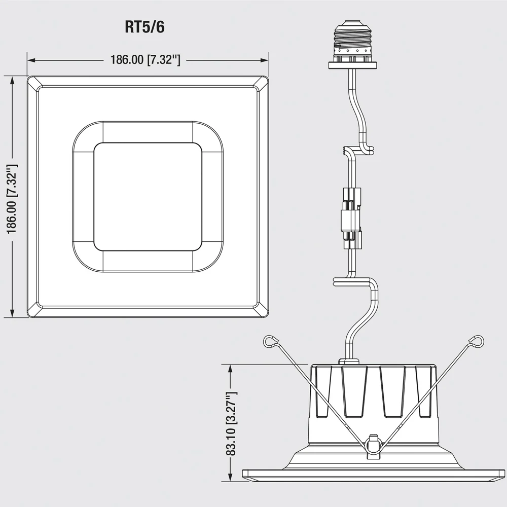 Sylvania 5-6 in 13w 5000K Square LED Downlight Recessed - Dimmable - 75w equiv - Image 2