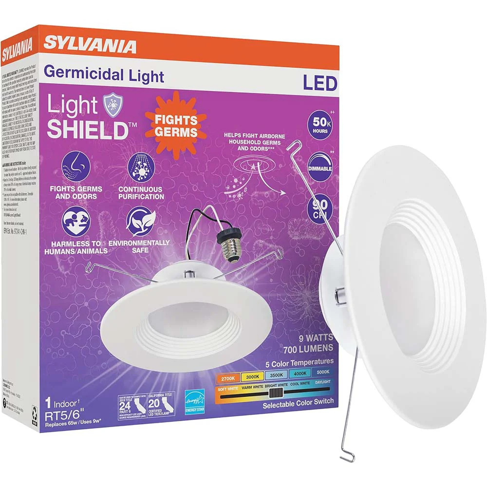 Sylvania 5-6" LED Recessed Downlight 9W 700Lm CCT Select Dimmable w/ LightSHIELD Technology