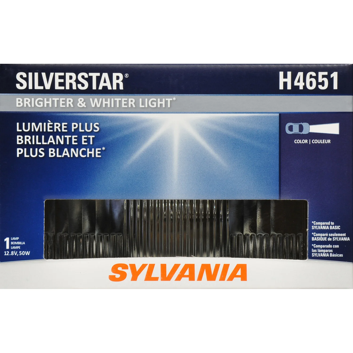 SYLVANIA H4651 SilverStar High Performance Halogen Headlight 100x165