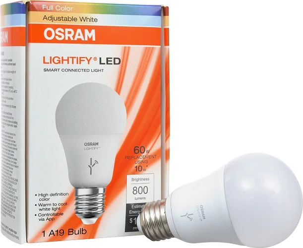 Sylvania Lightify Smart LED A19 RGBW 10W 120V E26 Light Bulb - 60w equiv. - Image 2