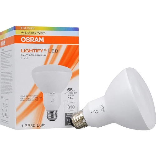 Sylvania Smart LED BR30 RGBW 11W E26 Reflector Flood Lamp Lightify Bulb - Image 2