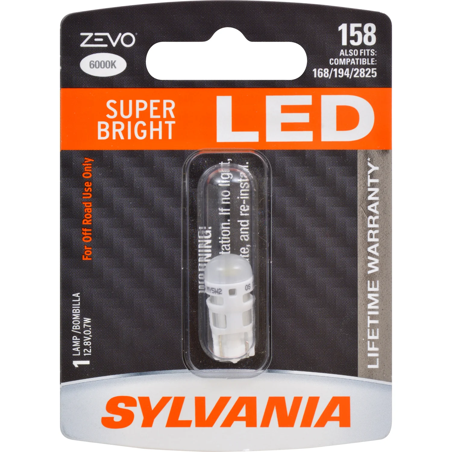 SYLVANIA ZEVO 158 T10 W5W White LED Automotive Bulb