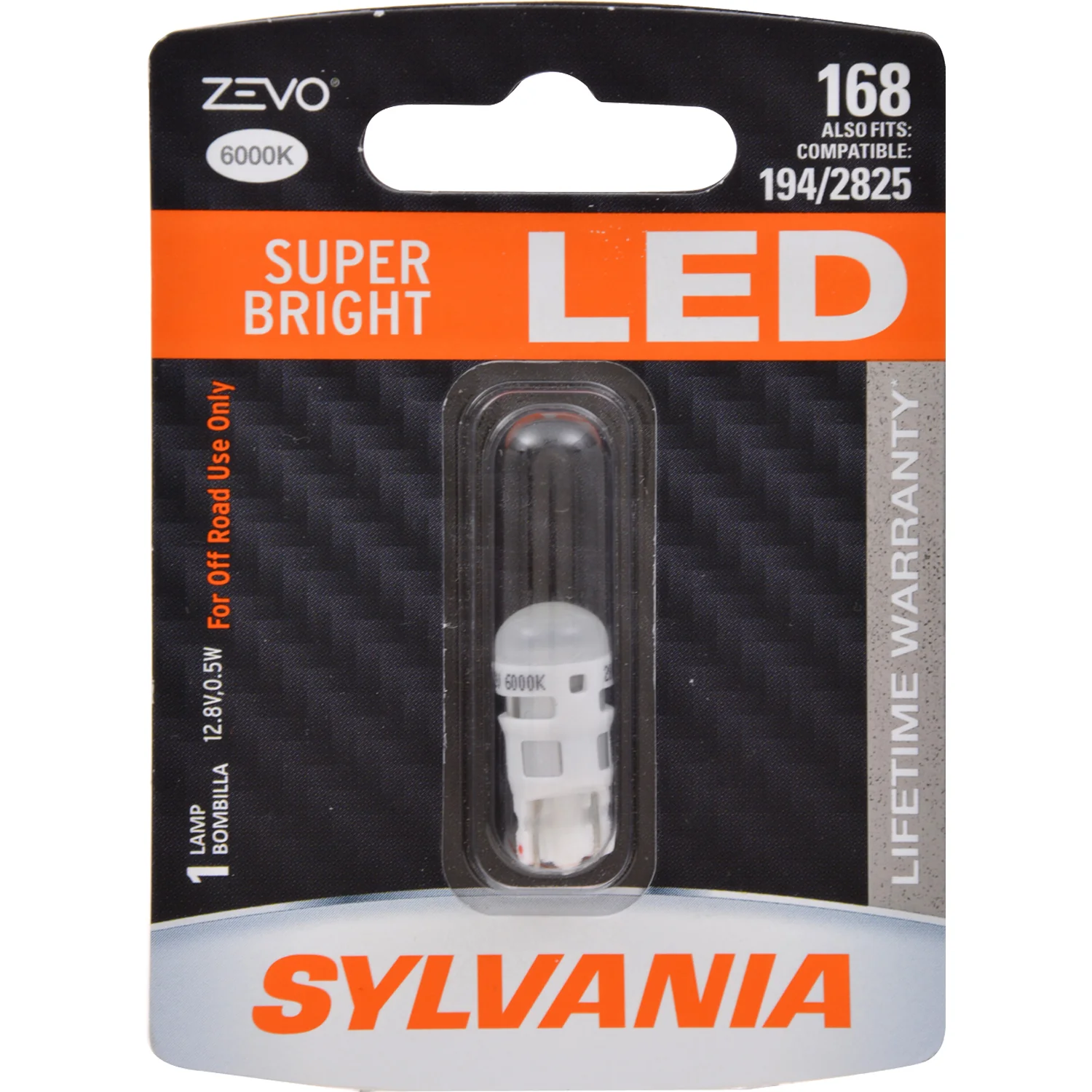 SYLVANIA ZEVO 168 T10 W5W White LED Automotive Bulb