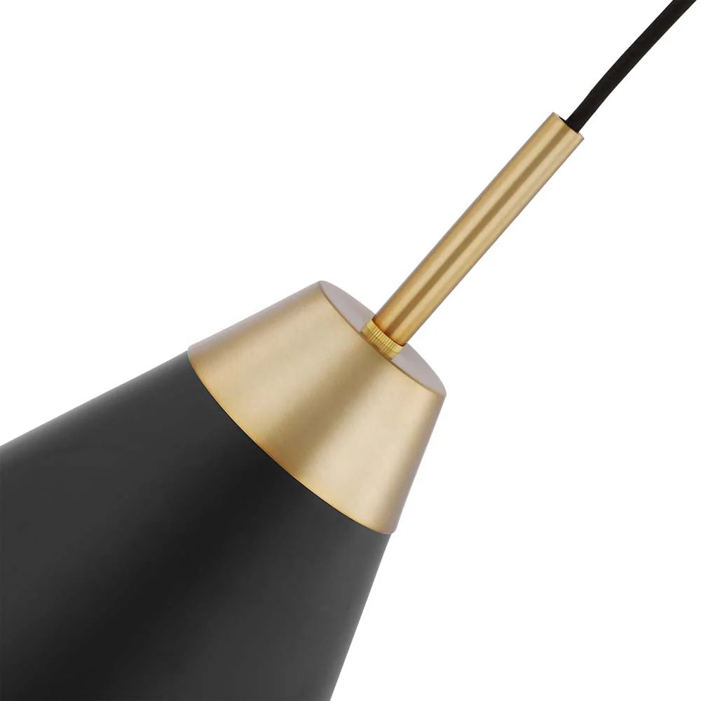 Tango 1-Light Large Pendant Matte Black with Burnished Brass - Image 4