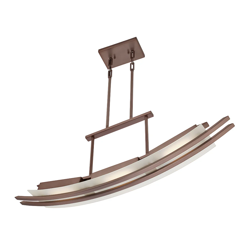 Nuvo Trax 3-Module 7" Island Pendant w/ Frosted Glass in Hazel Bronze Finish