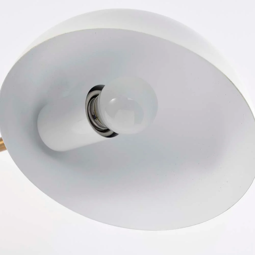 Trilby 1-Light Wall Sconce Matte White with Burnished Brass - Image 8