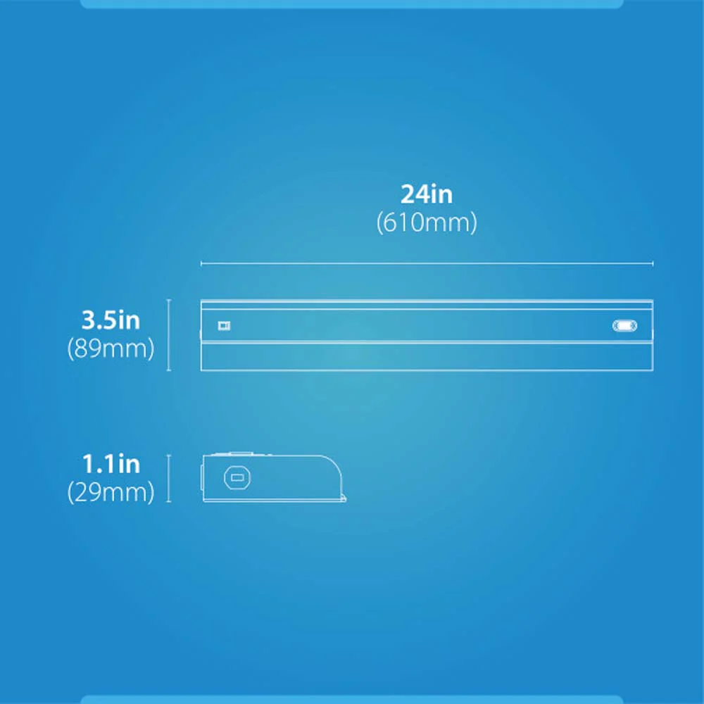 UCB Series 24-inch White Selectable LED Under Cabinet Light with On/Off Switch - Image 2