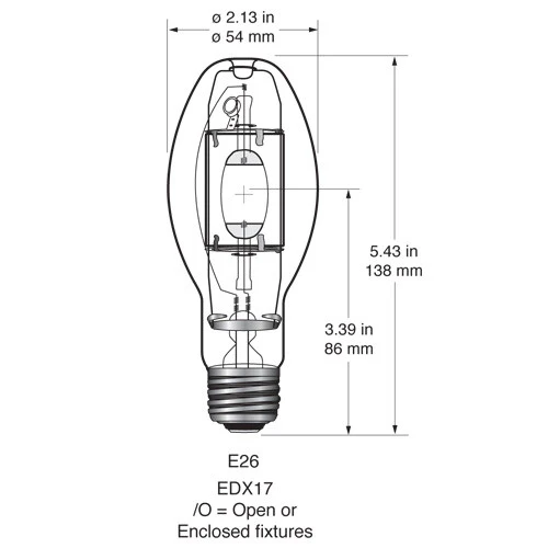 USHIO MP70/U/MED/40/PS 70w EDX17 PulseStrike Clear Metal Halide Bulb - Image 2