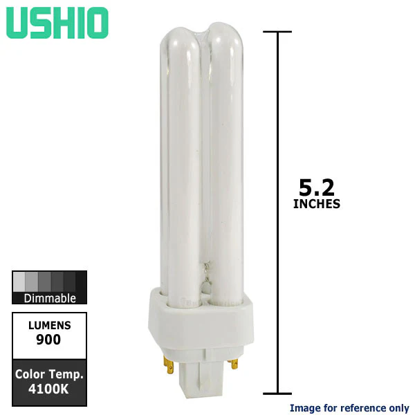 USHIO 13w CF13DE/841 G24q-1 Dimmable Compact Fluorescent Bulb - 60w equiv. - Image 2