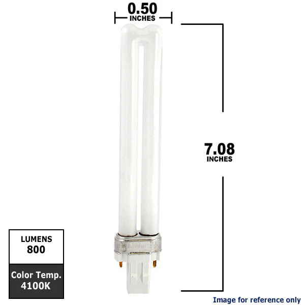 Ushio 3000055 - CF13S/841 13W 4100K 2 Pin GX23 Base Single Tube CFL - Image 2