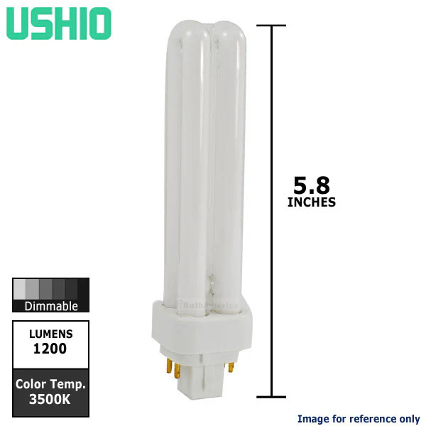Ushio 3000143 - CF18DE/835 - 18W - 3500K - 4 Pin G24Q-2 Base Double Tube CFL - Image 2