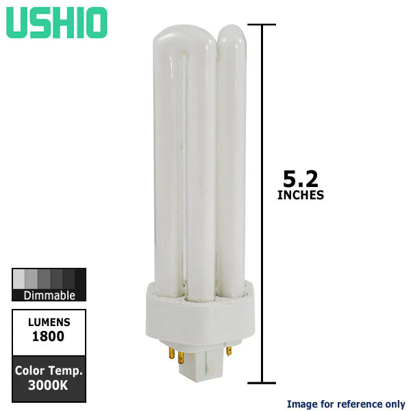 Ushio 3000254 - CF26TE/830 - 26W 3000K - 4 Pin GX24q-3 Base - Triple Tube CFL - Image 2