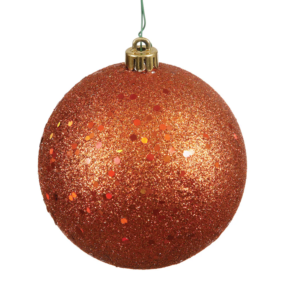 Vickerman 10 in. Burnished Orange Ball Christmas Ornament
