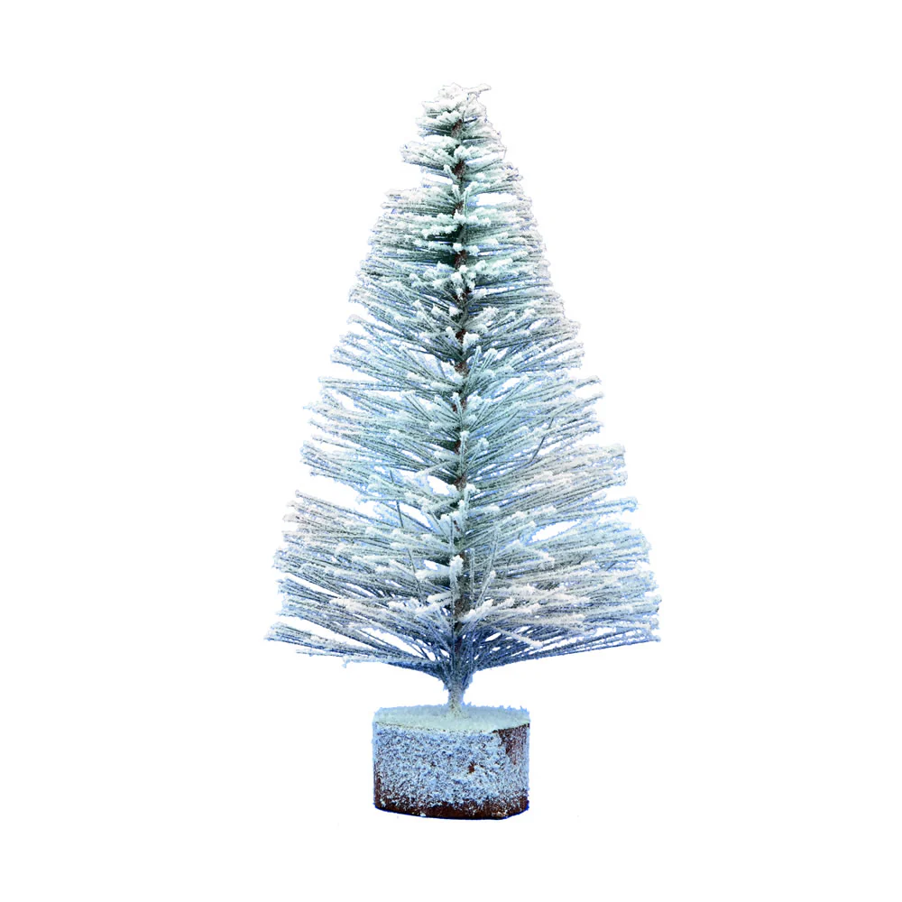 Vickerman 10in. Flocked Village Artificial Christmas tree