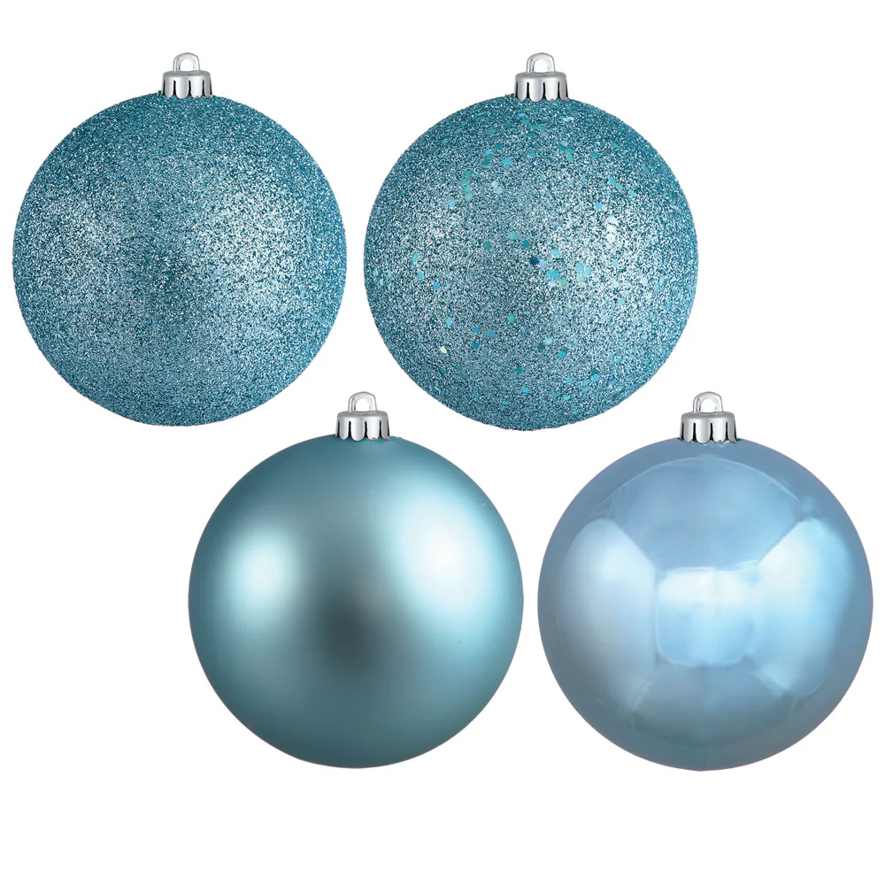 Vickerman 12 in. Baby Blue Ball Christmas Ornament