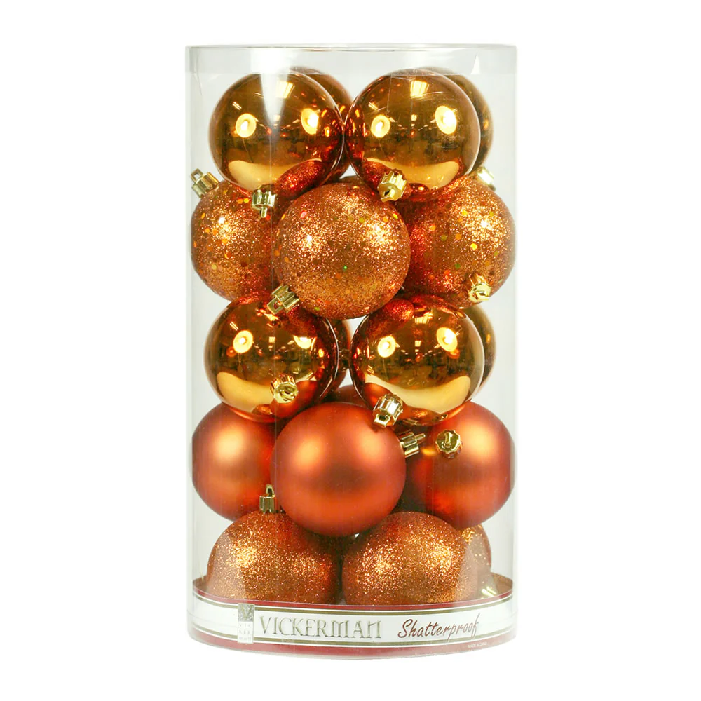 Vickerman 12 in. Burnished Orange Ball Christmas Ornament