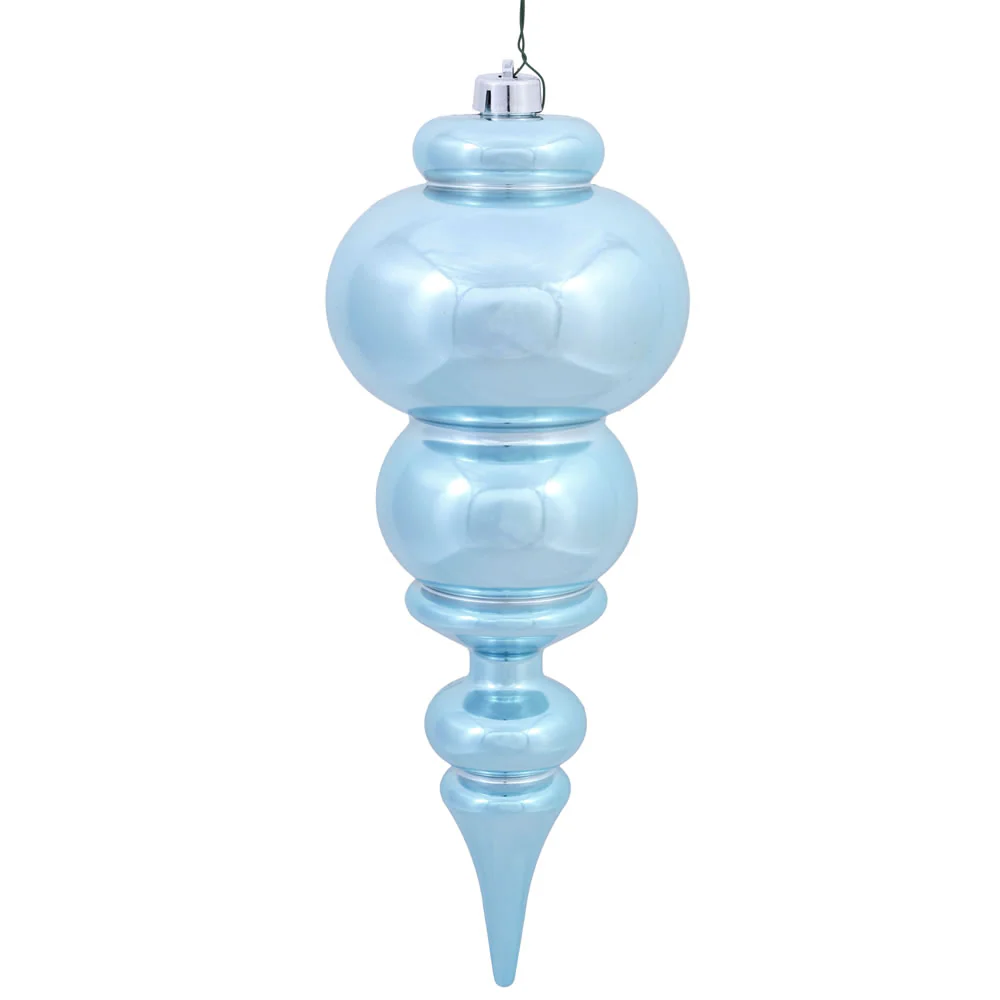 Vickerman 14 in. Baby Blue Shiny Finial Christmas Ornament