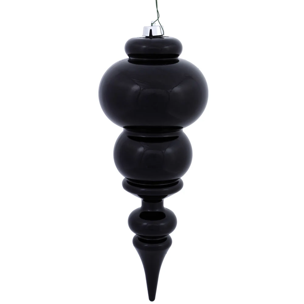 Vickerman 14 in. Black Shiny Finial Christmas Ornament