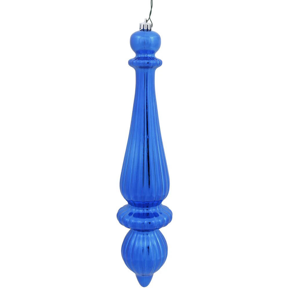 Vickerman 14 in. Blue Shiny Finial Christmas Ornament