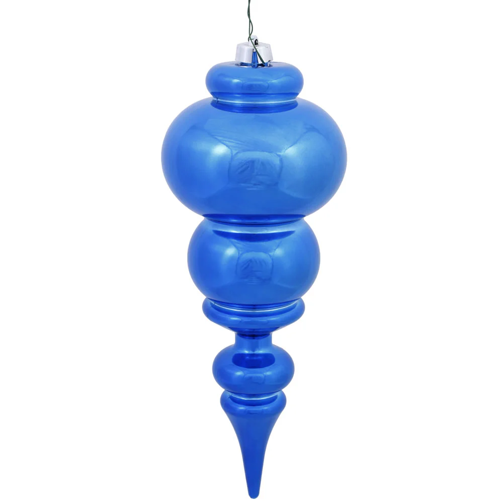 Vickerman 14 in. Blue Shiny Finial Christmas Ornament