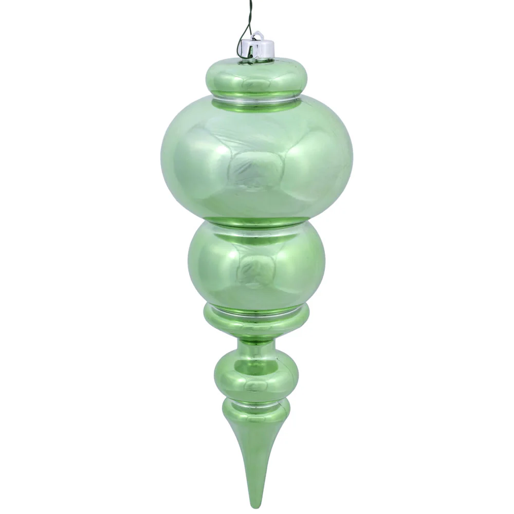 Vickerman 14 in. Celadon Shiny Finial Christmas Ornament