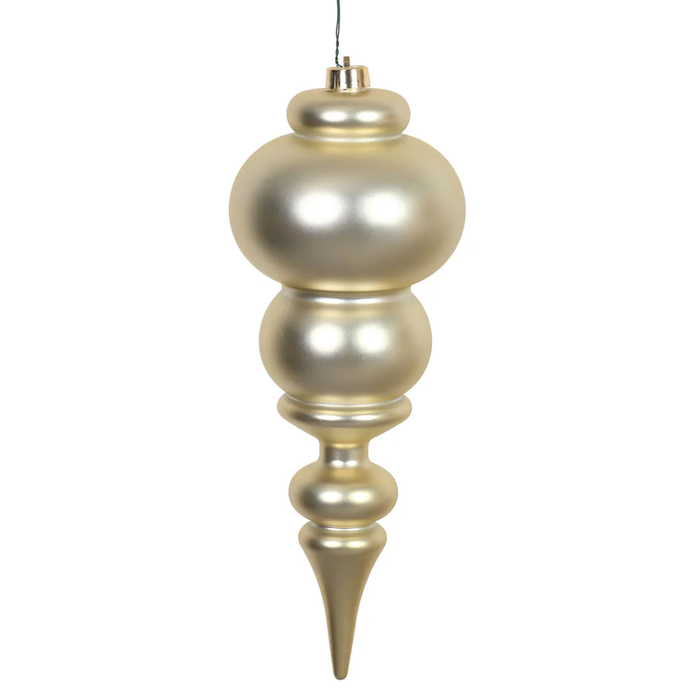 Vickerman 14 in. Champagne Matte Finial Christmas Ornament