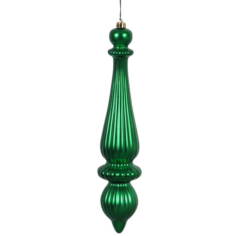 Vickerman 14 in. Green Matte Finial Christmas Ornament