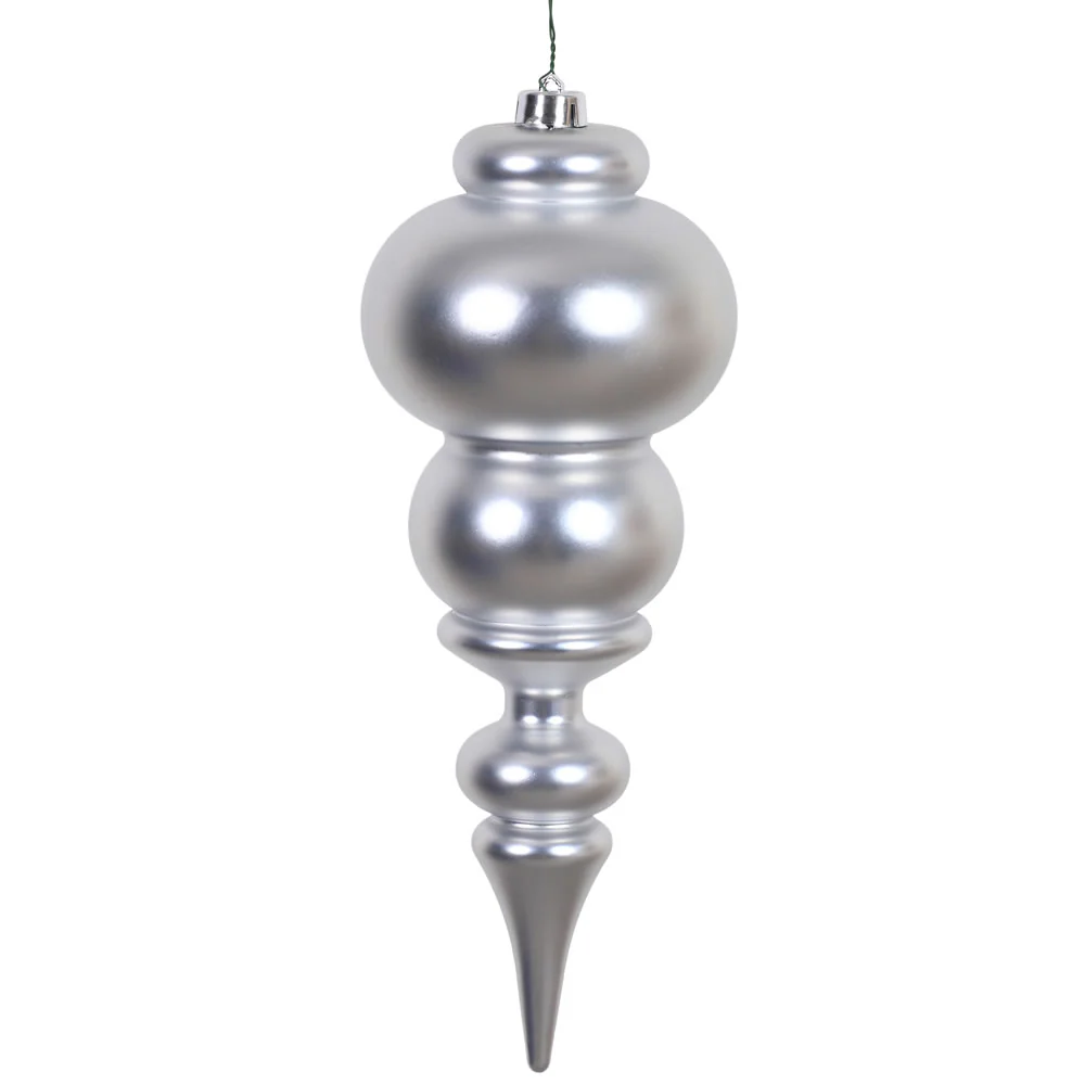 Vickerman 14 in. Silver Matte Finial Christmas Ornament