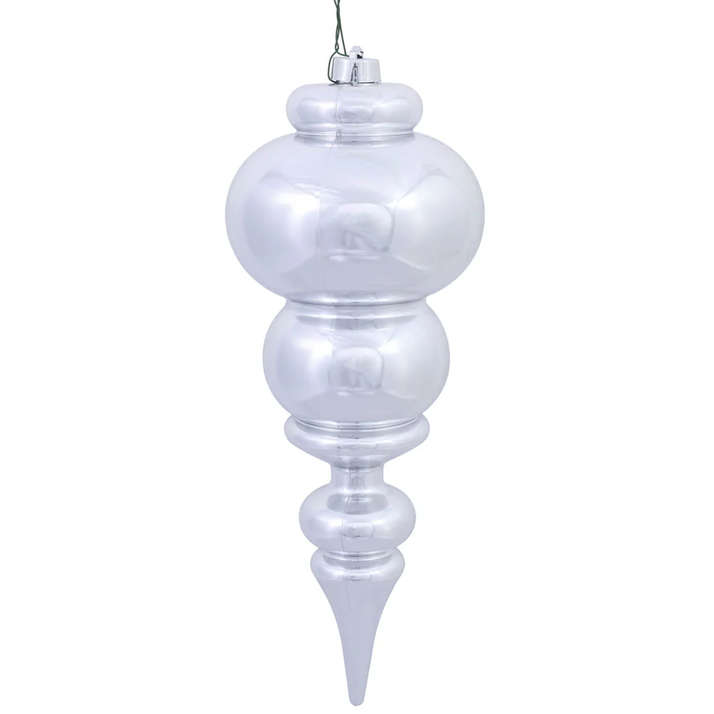 Vickerman 14 in. Silver Shiny Finial Christmas Ornament